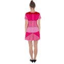 Geometric Shapes Magenta Pink Rose Drop Hem Mini Chiffon Dress View2