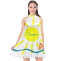 Summer Beach Holiday Holidays Sun Halter Neckline Chiffon Dress  View1