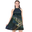 Commercial Street Night View Halter Neckline Chiffon Dress  View1