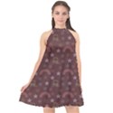 Music Stars Brown Halter Neckline Chiffon Dress  View1