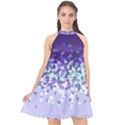 Purple Disintegrate Halter Neckline Chiffon Dress  View1