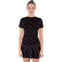 Black And White Grid Pattern Drop Hem Mini Chiffon Dress View1