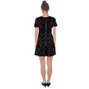 Black And White Grid Pattern Drop Hem Mini Chiffon Dress View2