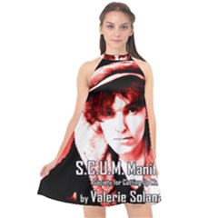 Valerie Solanas Halter Neckline Chiffon Dress  by Valentinaart