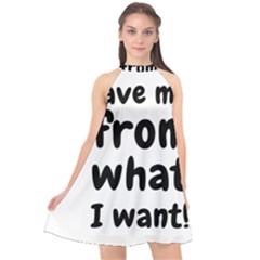 Save Me From What I Want Halter Neckline Chiffon Dress  by Valentinaart