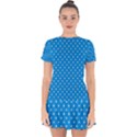 Blue Polka Dots Drop Hem Mini Chiffon Dress View1