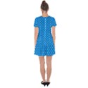 Blue Polka Dots Drop Hem Mini Chiffon Dress View2