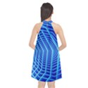 Blue Background Light Glow Abstract Art Halter Neckline Chiffon Dress  View2