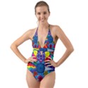 Speak From The Heart - Halter Cut-Out One Piece Swimsuit View1