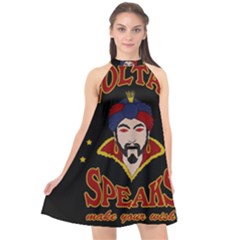 Zoltar Speaks Halter Neckline Chiffon Dress  by Valentinaart