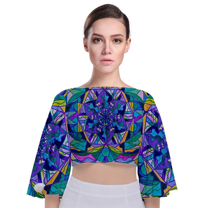 Hope - Tie Back Butterfly Sleeve Chiffon Top