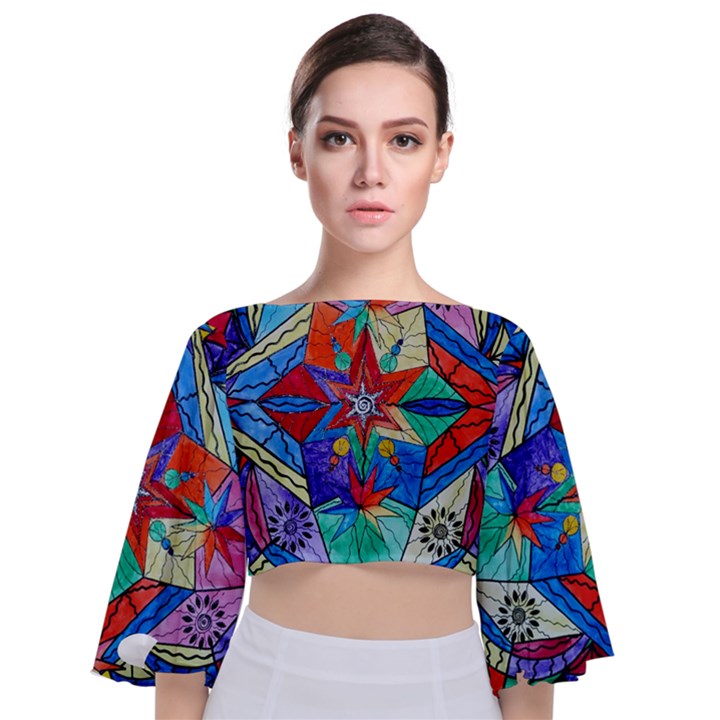 Soul Family - Tie Back Butterfly Sleeve Chiffon Top