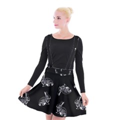 Rabbit Pattern Suspender Skater Skirt by Valentinaart