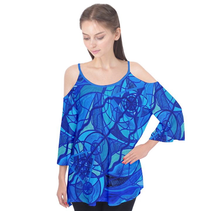 Arcturian Calming Grid - Flutter Sleeve Tee 