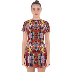 Pattern-35 Drop Hem Mini Chiffon Dress by ArtworkByPatrick