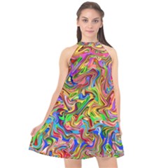 Colorful-2 Halter Neckline Chiffon Dress  by ArtworkByPatrick