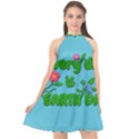 Earth Day Halter Neckline Chiffon Dress  View1