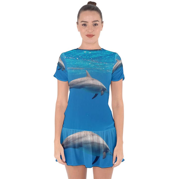 DOLPHIN 3 Drop Hem Mini Chiffon Dress