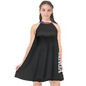 MAGA Make America Great Again with US Flag on black Halter Neckline Chiffon Dress  View1