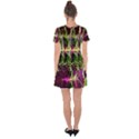 Plant Purple Green Leaves Garden Drop Hem Mini Chiffon Dress View2