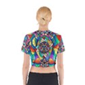 Blue Ray Transcendance Grid - Cotton Crop Top View2