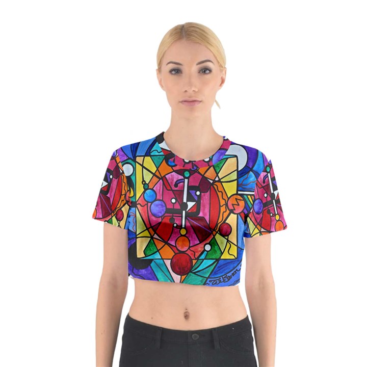 Arcturian Divine Order Grid - Cotton Crop Top