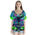 Arcturian Astral Travel Grid - V-Neck Flutter Sleeve Top View1