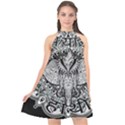 Ornate Hindu Elephant  Halter Neckline Chiffon Dress  View1