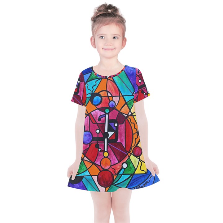 Arcturian Divine Order Grid - Kids  Simple Cotton Dress