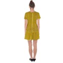 Yellow Alligator Skin Drop Hem Mini Chiffon Dress View2