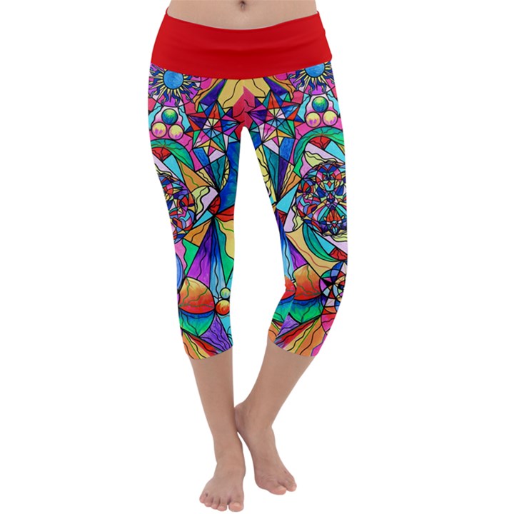 Blue Ray Transcendance Grid - Capri Yoga Leggings