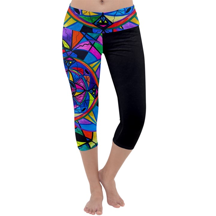 Activating Potential (Black) - Capri Yoga Leggings