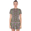 Ivy And  Holm Oak With Fantasy Meditative Orchid Flowers Drop Hem Mini Chiffon Dress View1