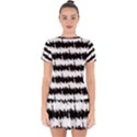 Black & White Stripes NYC New York Manhattan Skyline Silhouette Drop Hem Mini Chiffon Dress View1