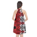 Red and black florals  Halter Neckline Chiffon Dress  View2