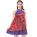 Red Egg Halter Neckline Chiffon Dress  View1