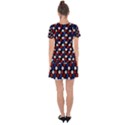 Eye Dots Red Blue Drop Hem Mini Chiffon Dress View2