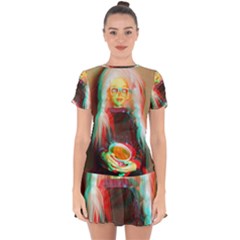 Eating Lunch 3d Drop Hem Mini Chiffon Dress by snowwhitegirl