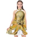 Gold Octopus Halter Neckline Chiffon Dress  View1