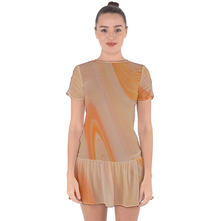 ORANGE 2 Drop Hem Mini Chiffon Dress