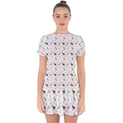 White Deer Pattern Drop Hem Mini Chiffon Dress by snowwhitegirl