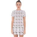 White Deer Pattern Drop Hem Mini Chiffon Dress View1