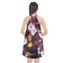 Mona Lisa Floral Black Halter Neckline Chiffon Dress  View2