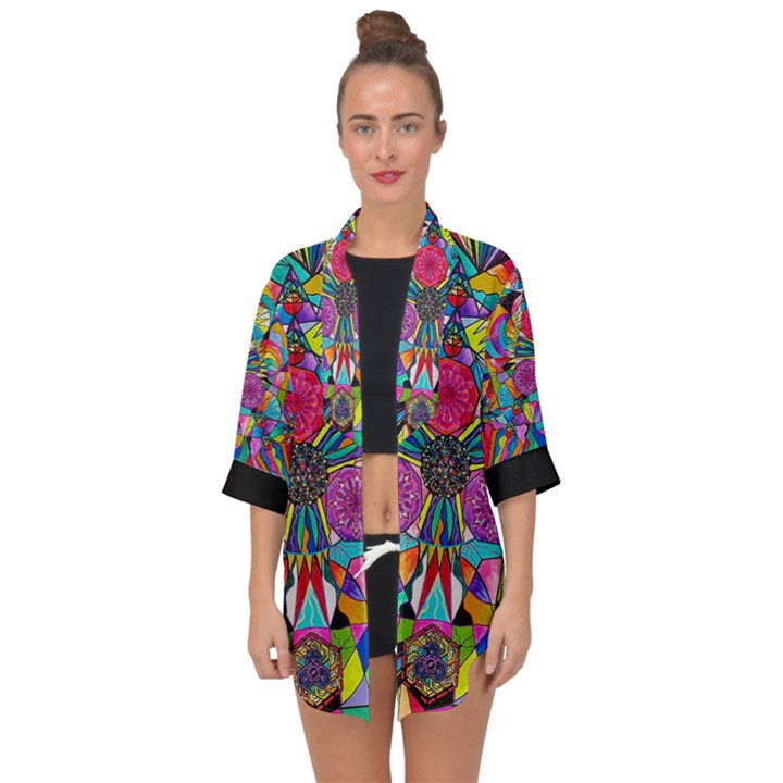 Positive Intention - Open Front Chiffon Kimono