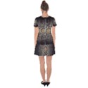 Fractal Mandala Feathers Grey Drop Hem Mini Chiffon Dress View2