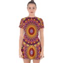 Fractal Kaleidoscope Mandala Drop Hem Mini Chiffon Dress View1