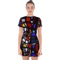 Art Bright Lead Glass Pattern Drop Hem Mini Chiffon Dress View1