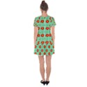 Flowers Pattern Ornament Template Drop Hem Mini Chiffon Dress View2