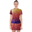 Rainbow Glitter Graphic Drop Hem Mini Chiffon Dress View1