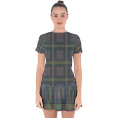 Plaid Pencil Crayon Pattern Drop Hem Mini Chiffon Dress by emilyzragz